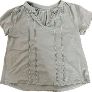 Lands' End Women's Slub Short Sleeve Tee - Misty Aqua